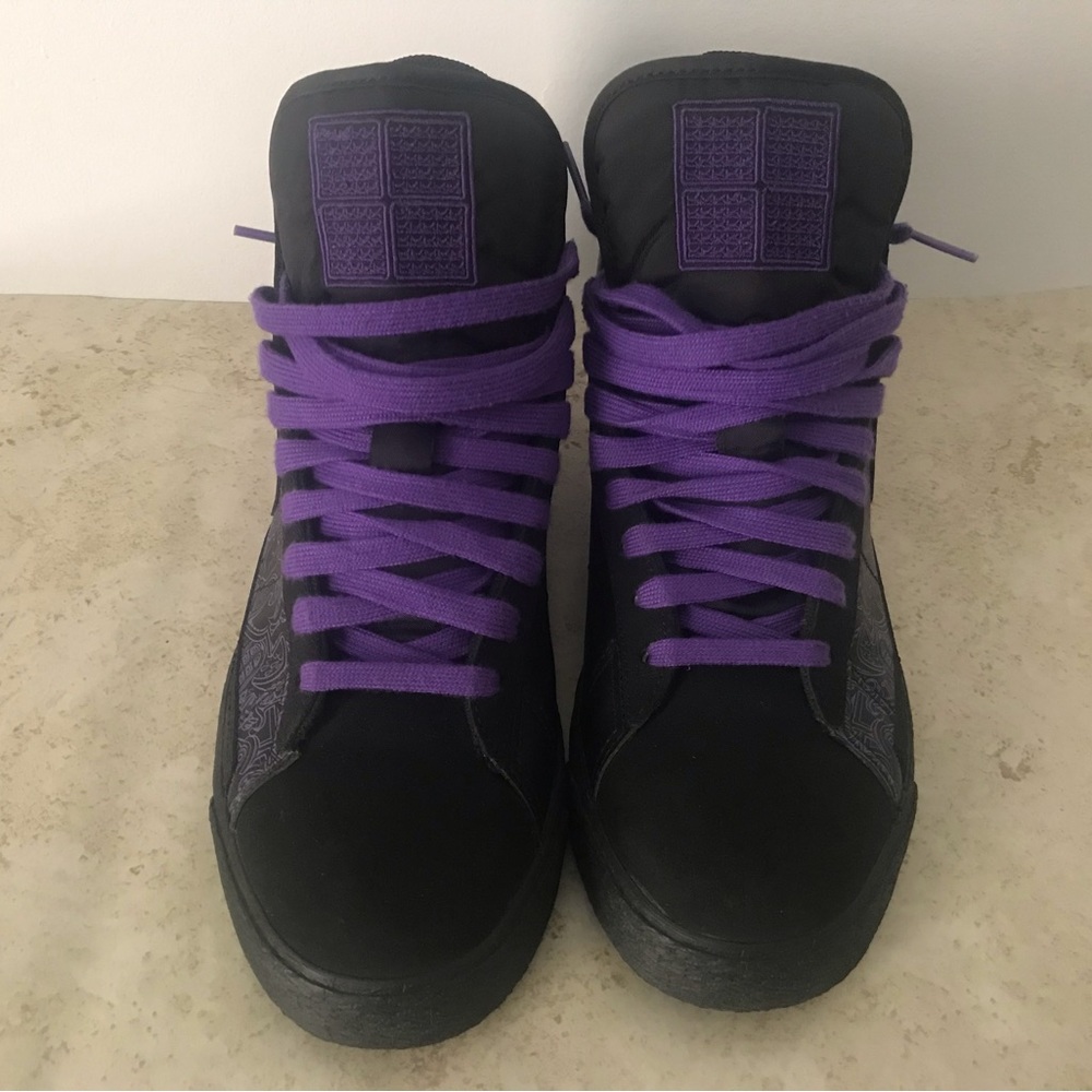 NIKE BLAZER MID (GS) YOUTH size 7 black/variety purple